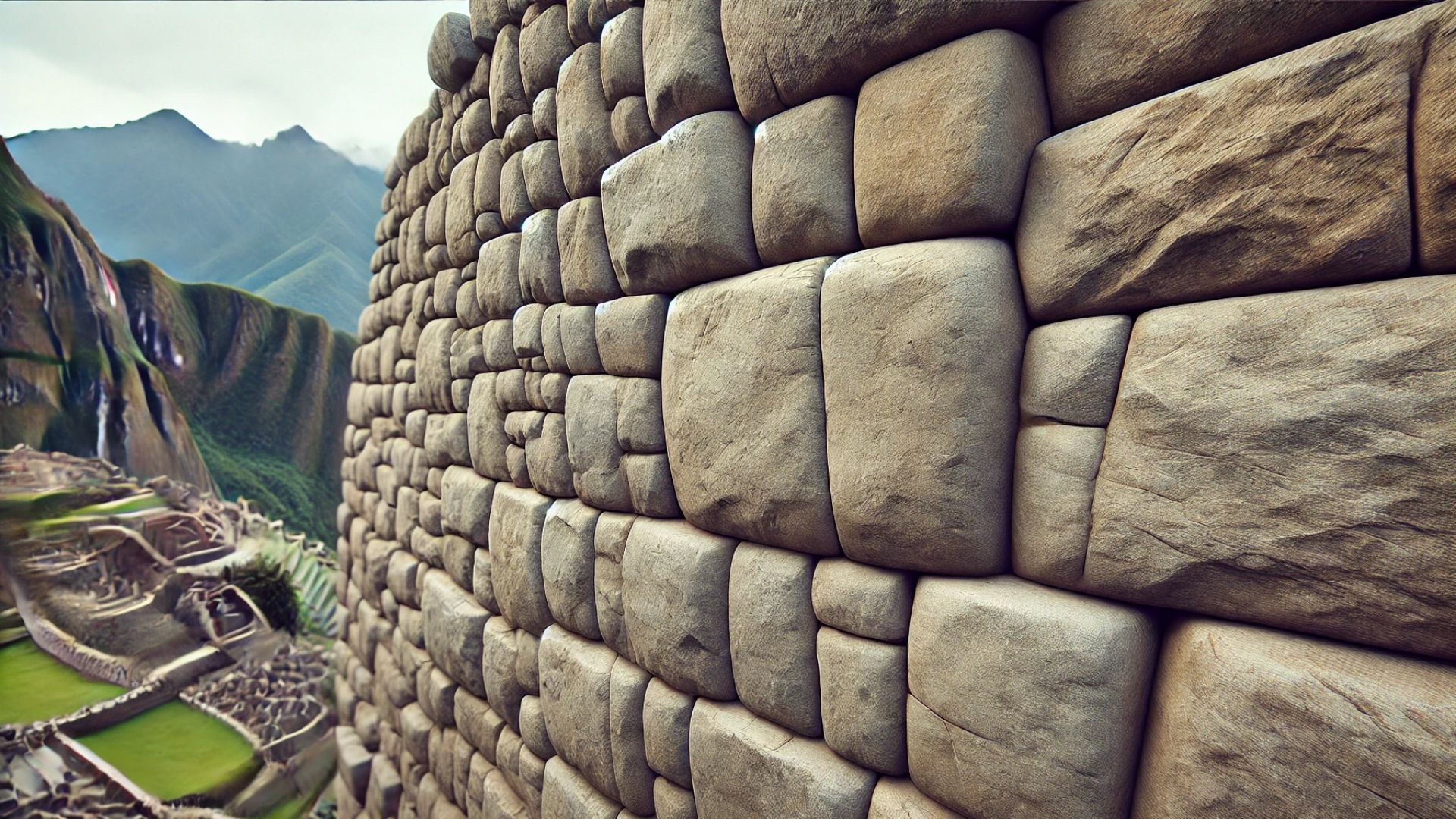 the stone walls at Machu Picchu highlighting the precise fit of the stones without mortar